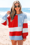 Cozy Women's American Flag Sweatshirt - Soft Relaxed Fit Pullover for Casual Patriotic Style and Comfort
