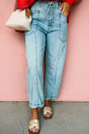 Chic High-Waisted Blue Jeans for Women - Flattering Fit, Versatile Denim for Casual & Dressy Looks