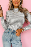 Casual Women's Striped Long Sleeve Top in Soft Cotton - Comfortable Fit for Effortless Everyday Style