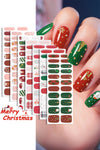 Festive Fiery Red 22-Piece Christmas Gel Nail Sticker Set for Women – Glamorous Mixed Tone Designs for Holiday Style