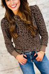 Trendy Women's Long Sleeve Leopard Print Top - Casual Chic Style for Effortless Everyday Elegance