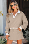 Chic Women's Color Block 2-Piece Set - Stylish Casual Outfit for Modern Comfort and Effortless Everyday Wear