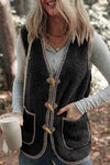 Soft Beige Cozy Women's Sherpa Vest - Stylish Layering Essential for Fall with Pockets and Relaxed Fit