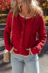 Cozy Knit Festive Cardigan for Women – Stylish Layering Piece for Holiday Gatherings and Winter Celebrations