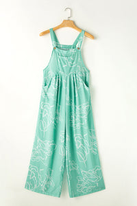 letter-print-casual-knotted-jumpsuit