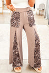 Trendy Women's Yellow Leopard Print Wide Leg Pants - Comfortable Mineral Wash Summer Fashion for Effortless Style