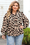 Plus Size Women's Leopard Print Shirt - Trendy, Comfortable Casual Top for Effortless Style and Everyday Wear