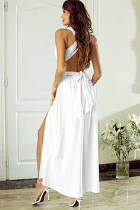 elegant-solid-deep-v-neck-split-dress