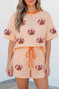 Trendy Women's Graphic Tee and Matching Bottoms Set - Casual Comfort in Vibrant Colors with a Flattering Fit