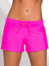 Women's Sunrise Neon Pink Swim Boardshorts with Drawstring