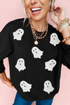 Cozy Black Women's Halloween Graphic Sweatshirt - Trendy Fall Style for Festivities and Everyday Wear