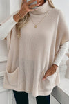Women's Short Sleeve Jet Stream Turtleneck Sweater Tunic with Pockets - Comfortable, Versatile Style for Everyday Wear