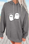 Women's Cozy Halloween Ghost Hoodie - Spooky Graphic Sweatshirt for Autumn Celebrations and Festive Parties