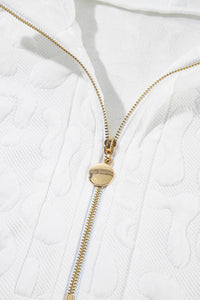 white-leopard-jacquard-quarter-zip-tee-and-shorts-set