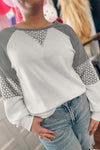 Trendy Women's Gray Floral Patchwork Long Sleeve Top - Stylish Casual Wear for Effortless Everyday Elegance