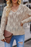 Chic Women's Hollow Out Sweater in Soft Knit - Breathable Casual Style for Year-Round Comfort and Versatility