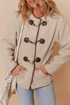 Cozy Oversized Apricot Teddy Coat for Women with Toggle Buttons - Chic Fall & Winter Outerwear Essential