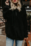 Stylish Women's Cozy Black Hoodie - Warm Pullover with Relaxed Fit for Casual Everyday Comfort