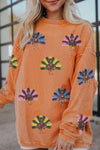 Cozy Women's Orange Turkey Graphic Oversized Sweatshirt | Perfect Casual Fall Wear for Thanksgiving Gatherings
