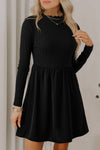 Elegant Black Ribbed Knit Mini Dress for Women – Trendy Casual and Evening Style with Flattering Fit