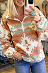 Women's Cozy Aztec Print Sweatshirt - Vibrant Casual Fit for Everyday Comfort and Effortless Style