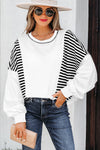 Trendy Women's Colorful Patchwork Sweatshirt - Cozy Casual Top with Relaxed Fit for Effortless Everyday Style