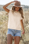 Cozy Beige Cable Knit Sweater Tank for Women with Dolman Armholes - Stylish Layering Essential for Every Wardrobe