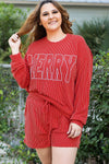 Festive Plus Size Women's Christmas Loungewear Set - Soft, Cozy Pajamas with Relaxed Fit for Holiday Comfort