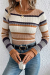 Elegant Women's Slim Fit Cashmere Blend Sweater - Versatile Layering Essential for Casual or Office Style