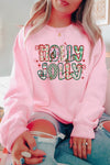 Women's Cozy Pink Holiday Sweatshirt with Cute Graphic Design - Perfect for Festive Celebrations and Winter Comfort