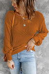 Trendy Women's Orange Drop Shoulder Sweater with Cut-Out Back and Tie Detail – Cozy Fall Fashion Essential