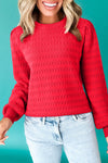 Chic Women's Cozy Crew Neck Sweater in Soft Knit - Ideal for Casual Outings, Flattering Fit, Available in Trendy Colors