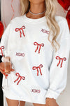 Cozy Women's Valentine's Day Heart Print Sweatshirt - Trendy Casual Style for Effortless Chic Looks