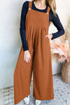 Women's Leopard Print Wide Leg Jumpsuit - Stylish Thai Curry Design for Casual or Dressy Wear, Comfortable Fit