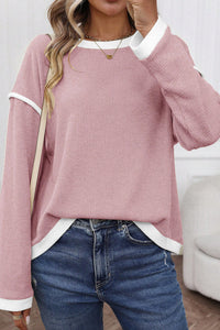 
Cozy Light Pink Fitted Knit Sweater for Women - Stylish Top Ideal for Casual Outings and Everyday Comfort