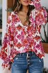Chic Floral Blouse for Women - Elegant Spring Style, Lightweight Fabric, Perfect Fit for Everyday Wear
