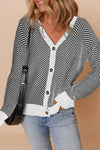 Chic Women's Soft Knit Herringbone Cardigan - Ideal Cozy Layer for Trendy Fall Looks and Everyday Comfort