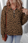 Trendy Women's Leopard Print Sweatshirt - Cozy Casual Chic with Relaxed Fit for Effortless Everyday Style