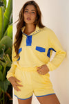 Women's Casual Color Block Pullover and Short Set - Trendy Summer Outfit with Comfortable Fit and Stylish Appeal