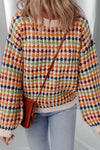 Cozy Multicolor Striped Knit Sweater for Women - Stylish Drop Shoulder Design Perfect for Fall and Winter Outfits