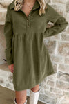 Stylish Women's Warm Tan Corduroy Mini Dress - Flattering Fit Perfect for Casual Outings and Chic Events