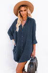 Rust Corduroy Shirt Dress for Women - Casual Fit with Pockets for Effortless Style and Everyday Comfort