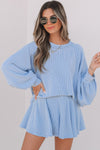 Stylish Women's Soft Knit Ribbed Two-Piece Skirt Set - Comfortable and Chic for Effortless Everyday Fashion