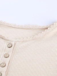 beige-crochet-lace-hem-sleeve-button-top