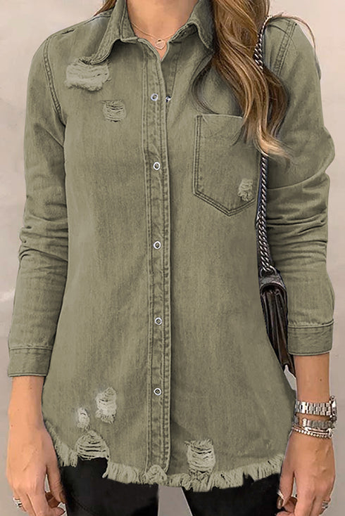 Chic Women's Relaxed Fit Denim Jacket in Classic Blue - Effortless Casual Outerwear for Everyday Style