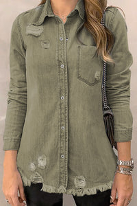Chic Women's Relaxed Fit Denim Jacket in Classic Blue - Effortless Casual Outerwear for Everyday Style