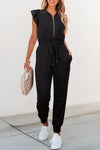 Elegant Navy Blue High Waist Jumpsuit for Women - Flattering Summer Style Perfect for Any Occasion