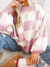 Plus Size Casual Sweater, Women's Plus Solid Long Sleeve V Neck Oversized Jumper