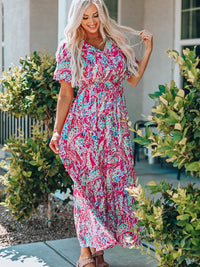 womens-dresses-vintage-print-puff-sleeve-maxi-dress