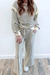 Stylish Women's Striped 2-Piece Pant Set - Soft, Comfortable Casual Outfit for Everyday Wear in Effortless Fit